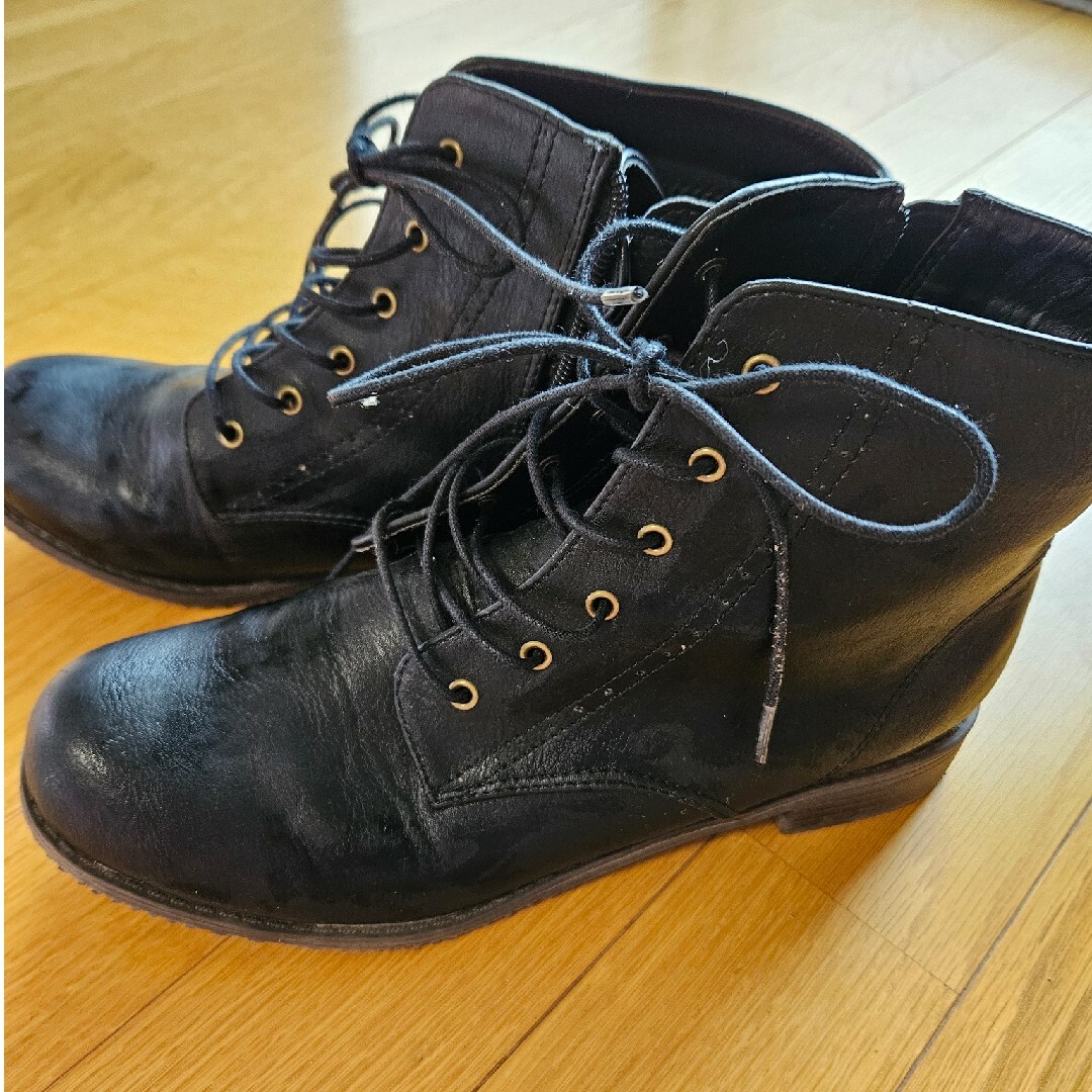 ショートブーツ 大きいサイズ ブラック LL レディースの靴/シューズ(ブーツ)の商品写真