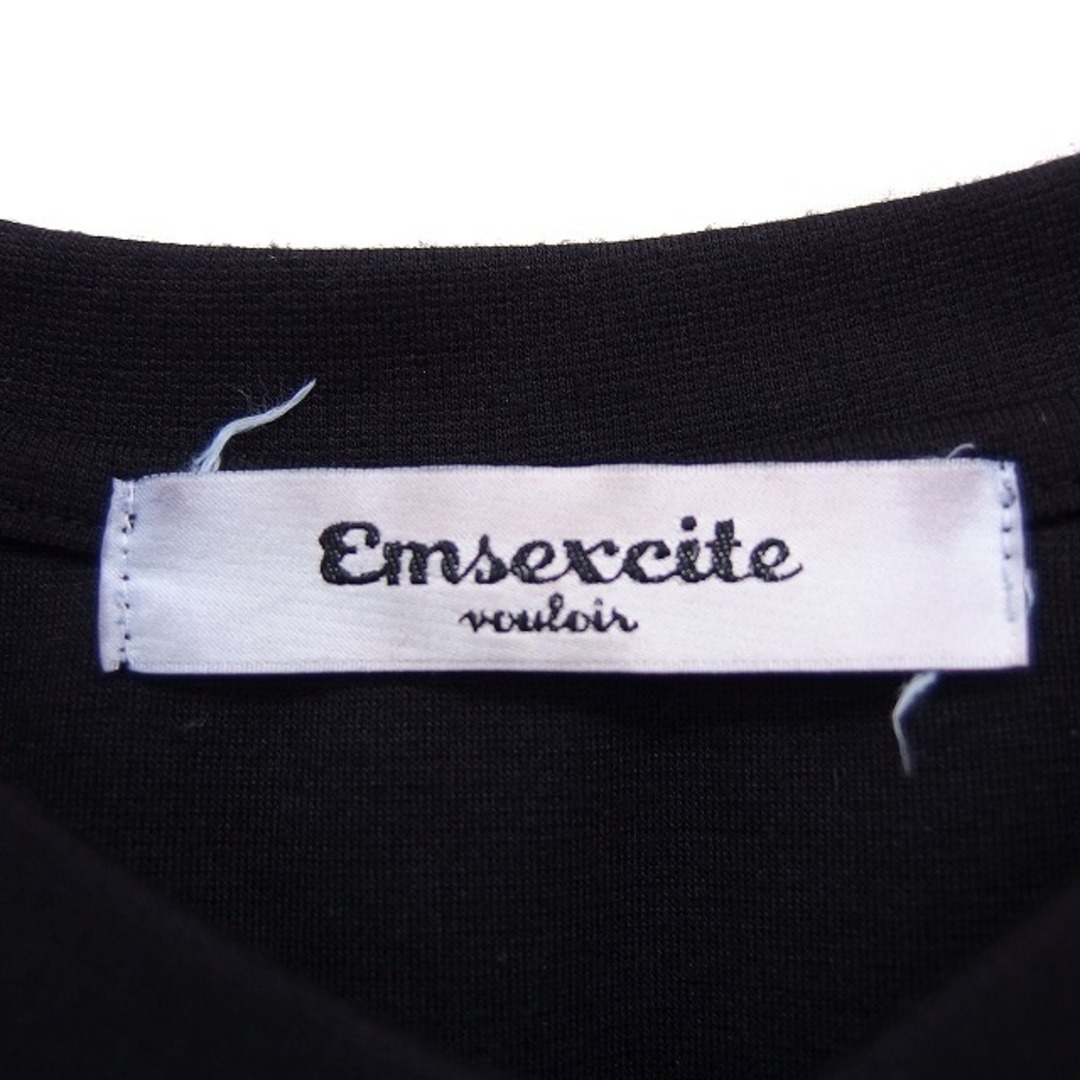 EMSEXCITE(エムズエキサイト)のエムズエキサイト EMSEXCITE ワンピース Vネック 半袖 ひざ丈 無地 レディースのワンピース(ひざ丈ワンピース)の商品写真