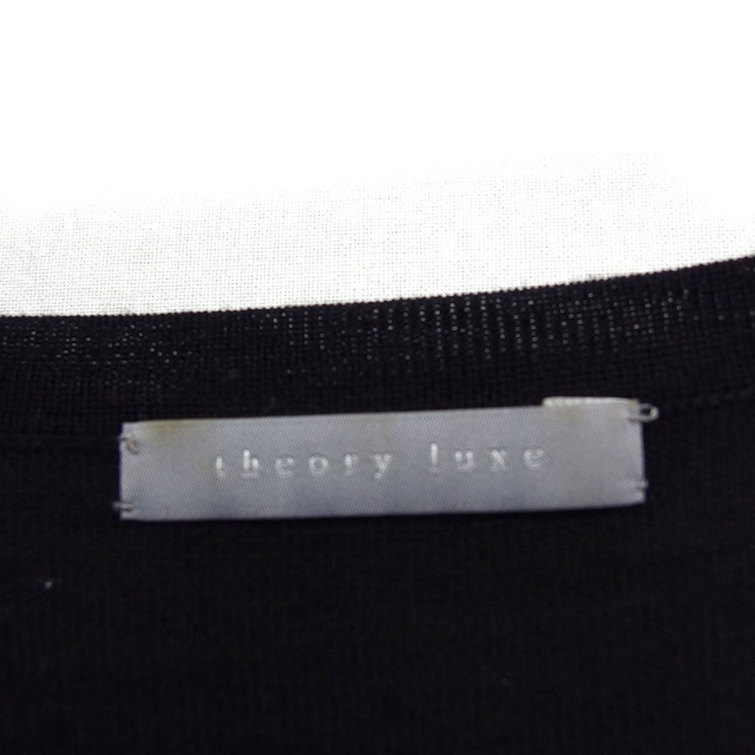 Theory luxe(セオリーリュクス)のセオリーリュクス theory luxe 異素材切替 ニット セーター 半袖 黒 レディースのトップス(ニット/セーター)の商品写真