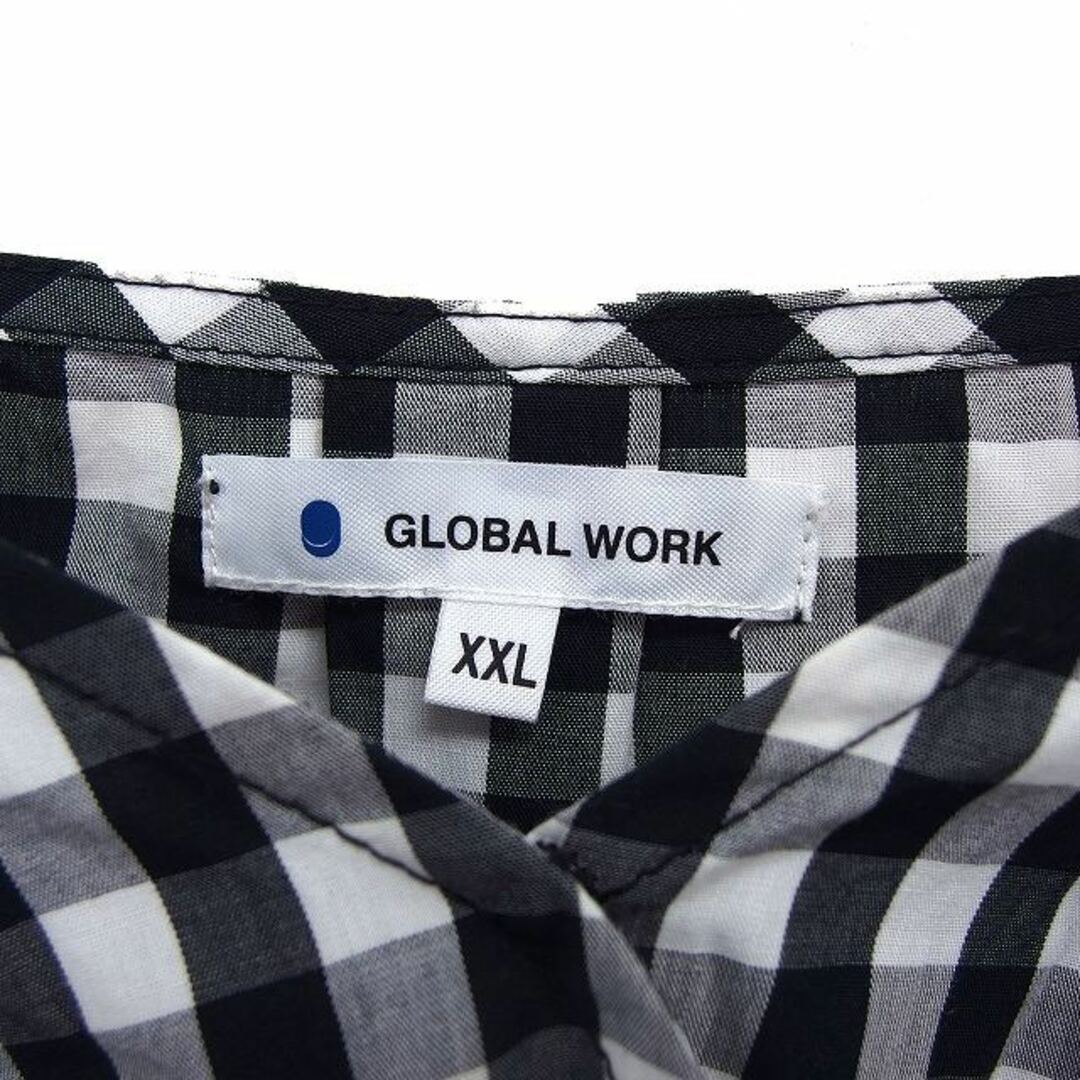 GLOBAL WORK(グローバルワーク)のグローバルワーク ブラウス オフショルダー クロップド ギンガムチェック XXL レディースのトップス(シャツ/ブラウス(長袖/七分))の商品写真