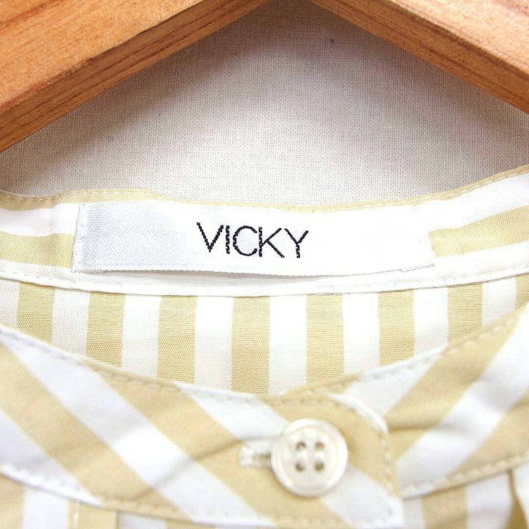 VICKY(ビッキー)のビッキー シャツ ブラウス チュニック 透け感 ストライプ ゆったり 長袖 2 レディースのトップス(シャツ/ブラウス(長袖/七分))の商品写真