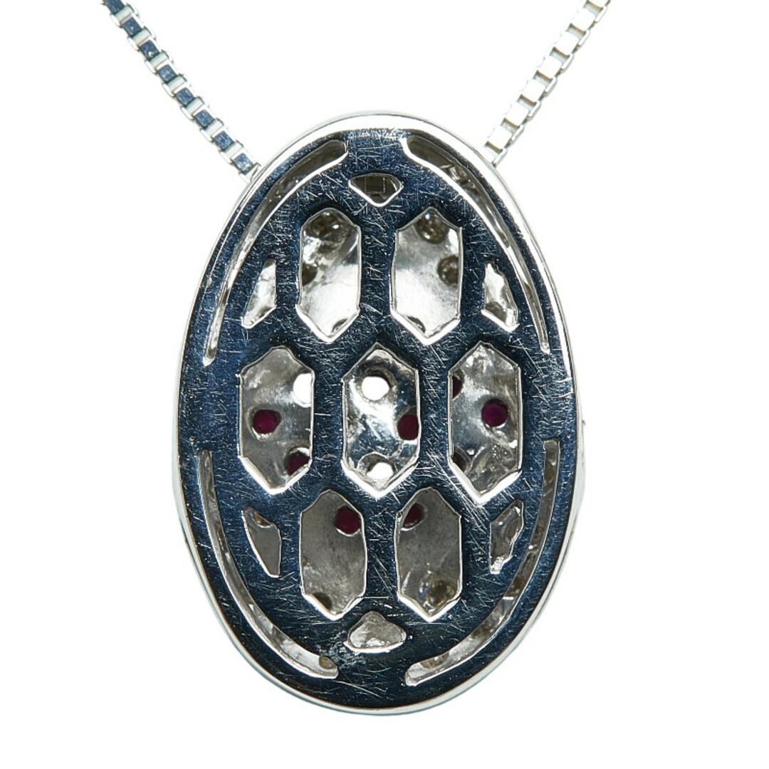 K18WG ホワイトゴールド ペンダントネックレス ルビー 0.28ct ダイヤ K18WG ホワイトゴールド ペンダントネックレス ルビー 0.28ct ダイヤ