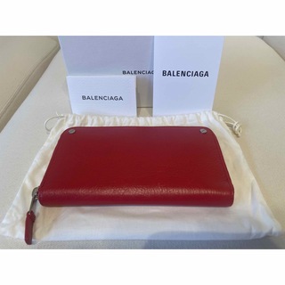 Balenciaga - BALENCIAGA◾️正規品 ラウンドファスナー 長財布 赤 未使用