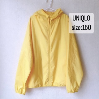 ユニクロ(UNIQLO)のUNIQLO    ユニクロ　ポケッタブルUVカットパーカー　イエロー(ジャケット/上着)