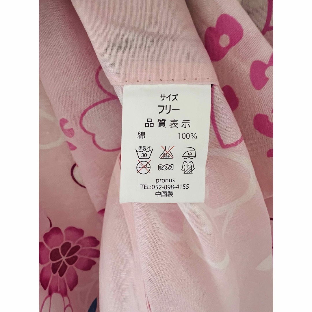 レディース 浴衣 花柄 ピンク ネイビー 綿100 レディースの水着/浴衣(浴衣)の商品写真