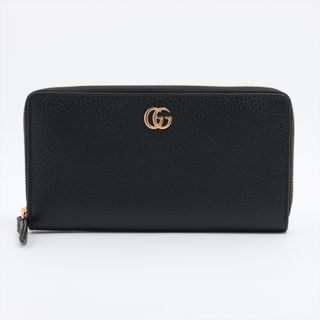 グッチ(Gucci)のグッチ  レザー  ブラック レディース 長財布(財布)