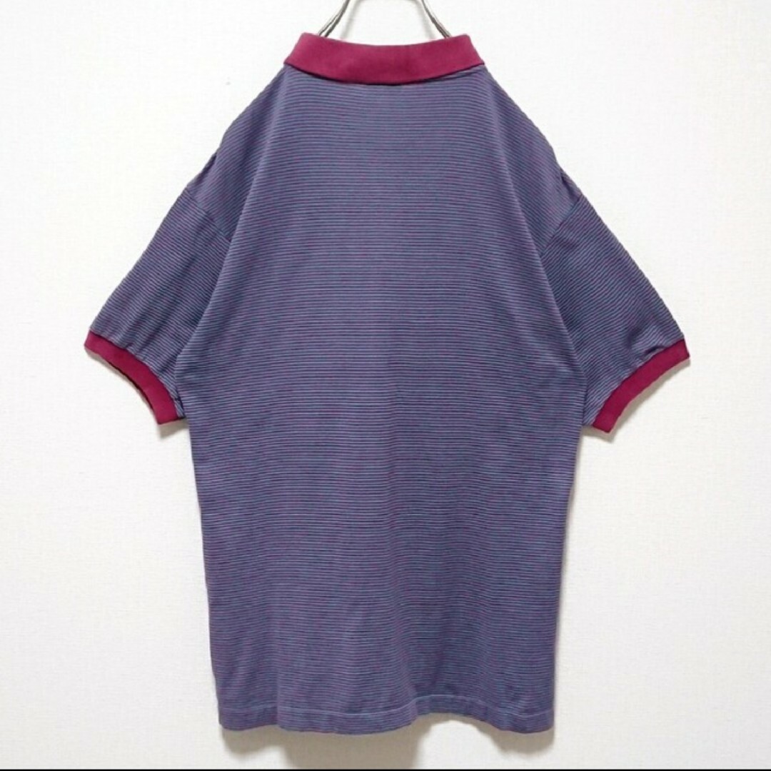 LACOSTE(ラコステ)のアイゾット ラコステ 刺繍 ロゴ 糸巻き タグ 半袖 ボーダー ポロシャツ メンズのトップス(ポロシャツ)の商品写真