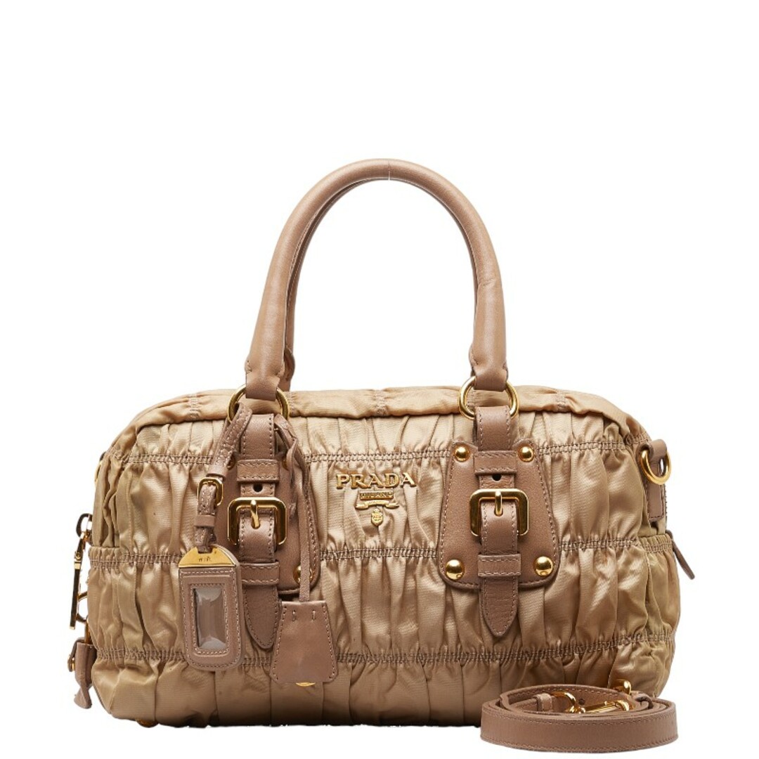 PRADA - プラダ ギャザー ハンドバッグ ショルダーバッグ 2WAY PRADA - プラダ ギャザー ハンドバッグ ショルダーバッグ 2WAY