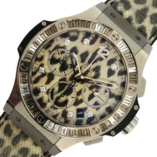 ウブロ(HUBLOT)の　ウブロ HUBLOT ビッグバン スノーレオパード 世界500本限定 341.SX.7717.NR.1977 ブラウン SS/ラバーベルト 自動巻き メンズ 腕時計(その他)