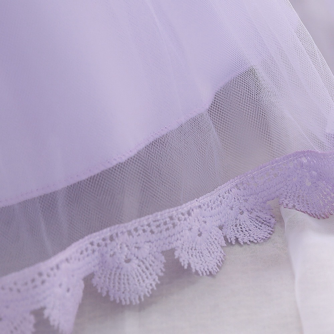 紫袖なしベビードレス刺繍ドレス記念日パーティードレス80サイズ キッズ/ベビー/マタニティのベビー服(~85cm)(セレモニードレス/スーツ)の商品写真