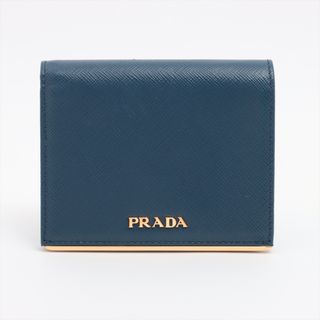 プラダ(PRADA)のプラダ  レザー  ブルー レディース コンパクトウォレット(財布)