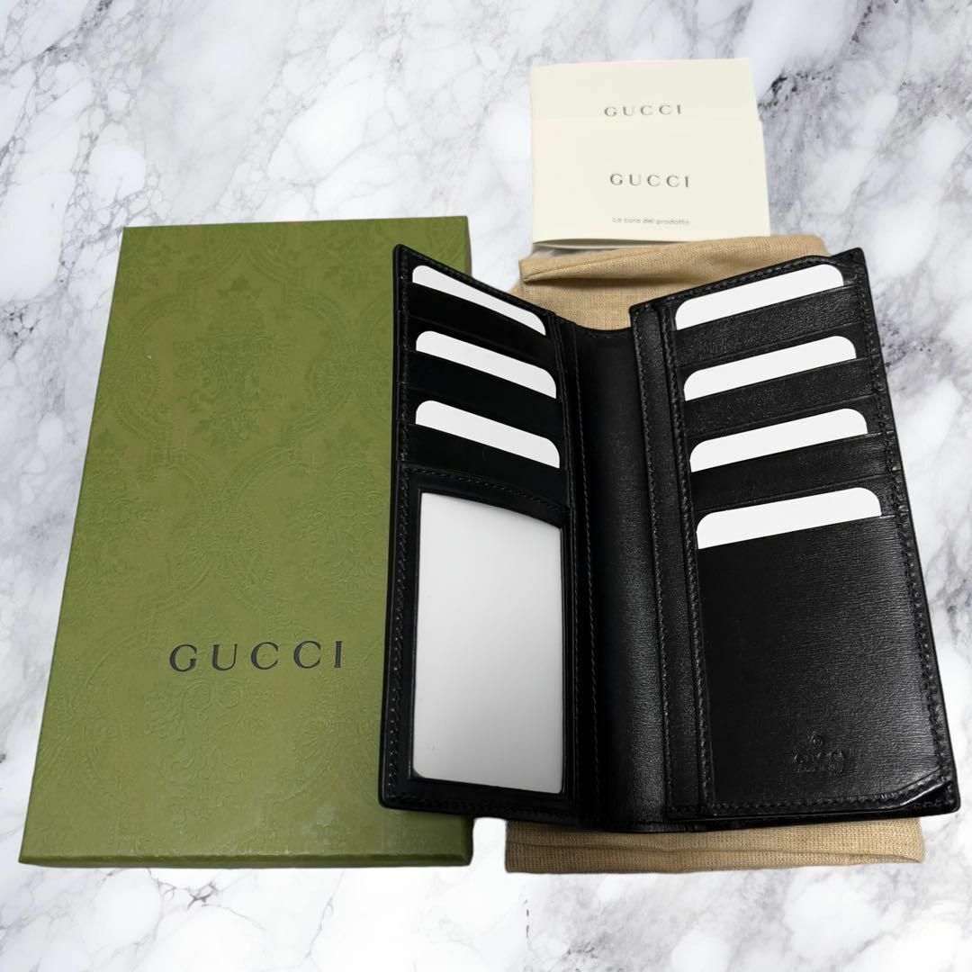 Gucci(グッチ)の新品未使用 グッチ GUCCI  長財布 GGマーモント ブラック 436023 メンズのファッション小物(長財布)の商品写真