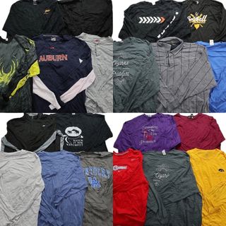 古着卸 まとめ売り 長袖Tシャツ 20枚セット (メンズ 3XL /4XL /5XL ) カラーMIX アンダーアーマー ナイキ 無地 ラッセル MS9504(Tシャツ/カットソー(七分/長袖))