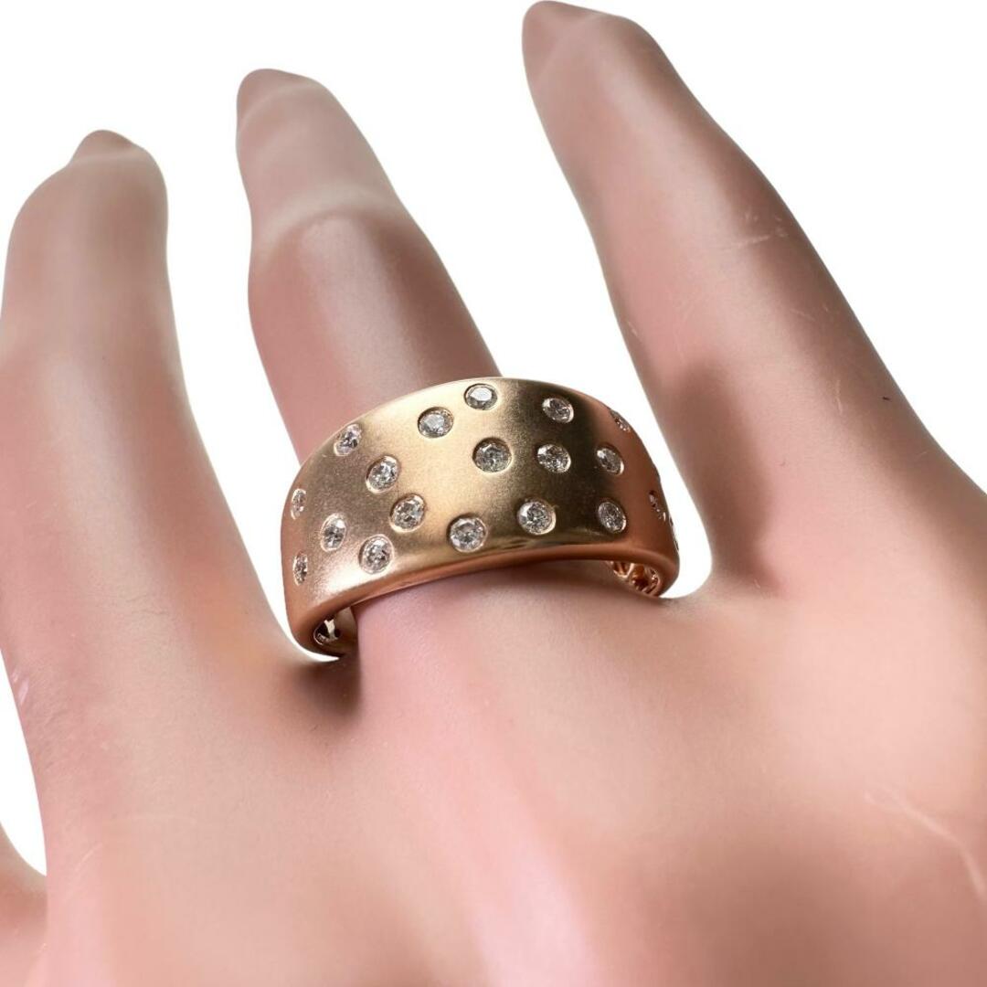 リング・指輪 ドットデザイン/艶消し加工 K18PG ダイヤモン レディースのアクセサリー(リング(指輪))の商品写真