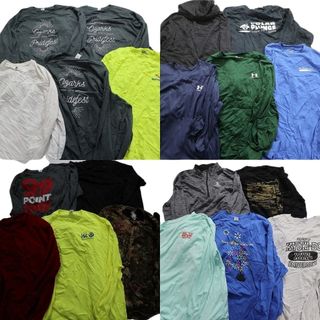 古着卸 まとめ売り 長袖Tシャツ 20枚セット (メンズ 3XL ) カラーMIX カレッジ風 無地 ワンポイント アンダーアーマー MS9471(Tシャツ/カットソー(七分/長袖))