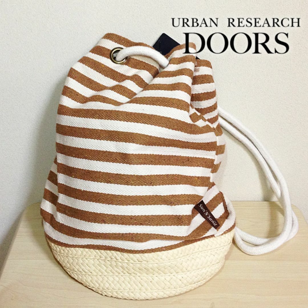 URBAN RESEARCH DOORS(アーバンリサーチドアーズ)のDOORS 綿麻ボーダーバックパック レディースのバッグ(ショルダーバッグ)の商品写真