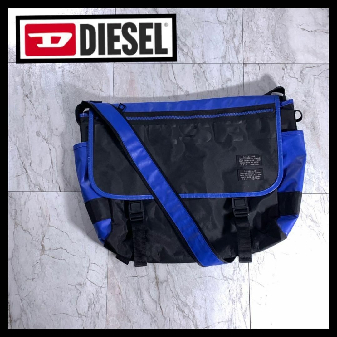 DIESEL(ディーゼル)の00s DIESEL archive ナイロン メッセンジャーバッグ 黒 青 メンズのバッグ(メッセンジャーバッグ)の商品写真