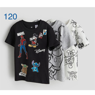 H&M - 《新作》h&m  ディズニー100周年  Tシャツ　3枚セット　120-130