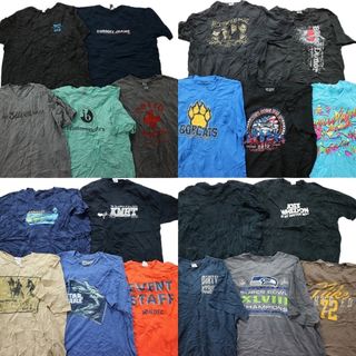 古着卸 まとめ売り カラーmix プリント 半袖Tシャツ 20枚セット (メンズ XL /2XL ) 無地 カジュアル NFL スターウォーズ MS9590(その他)