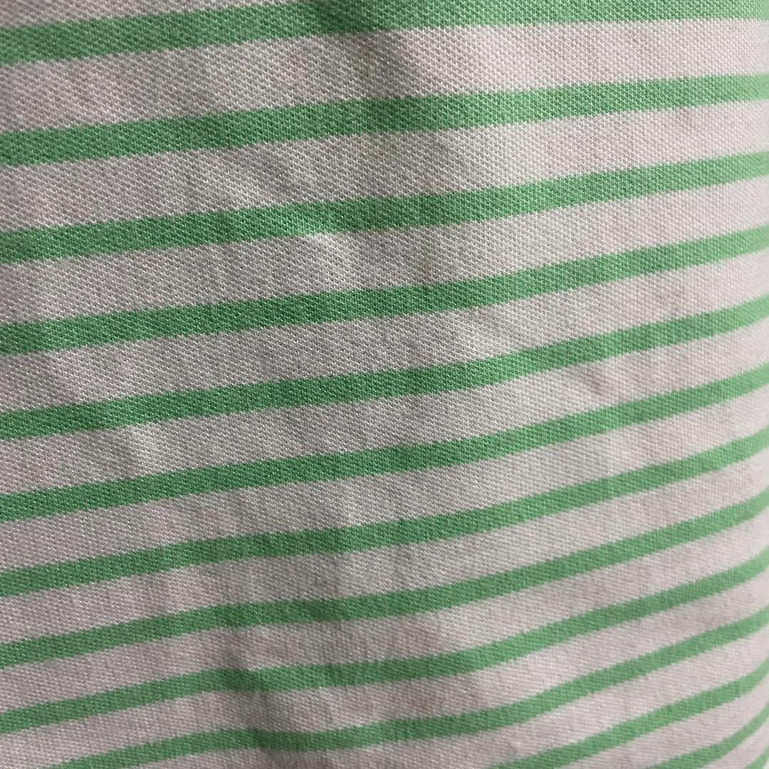 NIKE(ナイキ)の[古着]NIKE　半袖　ポロシャツ　ワンポイント刺繍　スウッシュ　ボーダー　緑 メンズのトップス(ポロシャツ)の商品写真