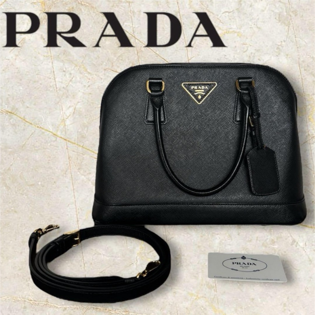 PRADA(プラダ)のプラダ　サフィアーノレザー　プラハンドバッグ ドーム型 サフィアーノ レザー レディースのバッグ(ハンドバッグ)の商品写真