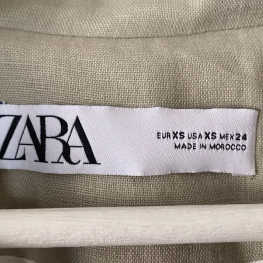 ZARA(ザラ)の本日限定値下げ　ZARA リネンジャケット　XS レディースのジャケット/アウター(テーラードジャケット)の商品写真