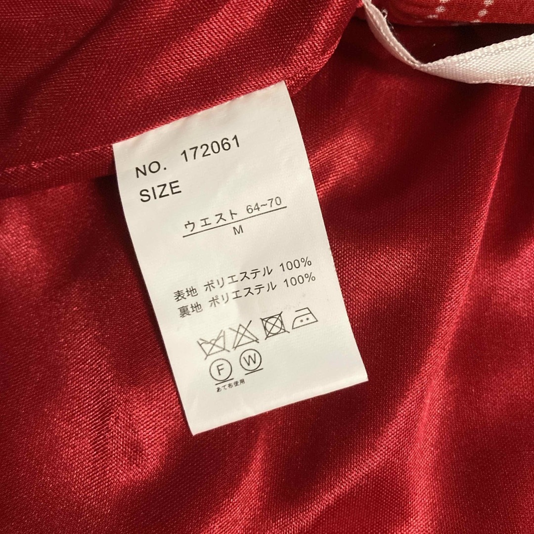 【美品】シフォン スカート 丈70cm  Ｍ　赤 バンダナ柄 レディースのスカート(ロングスカート)の商品写真