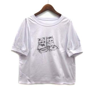 franche lippee - フランシュリッペ 彼女とディナー Tシャツ 半袖 ねこ ラベンダー M