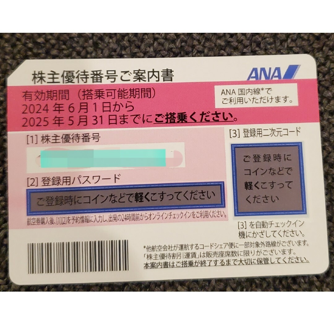 ANA(全日本空輸)(エーエヌエー(ゼンニッポンクウユ))のANA 株主優待券 全日本空輸 最新 チケットの優待券/割引券(その他)の商品写真