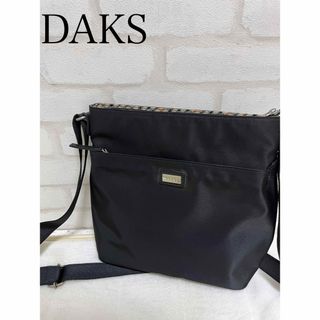 DAKS ショルダーバッグ ナイロン ブラック 肩掛け バッグ ロゴ