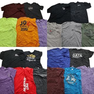 古着卸 まとめ売り カラーmix プリント 半袖Tシャツ 20枚セット (メンズ 2XL ) カジュアル 無地 ワンポイント MS9769(その他)