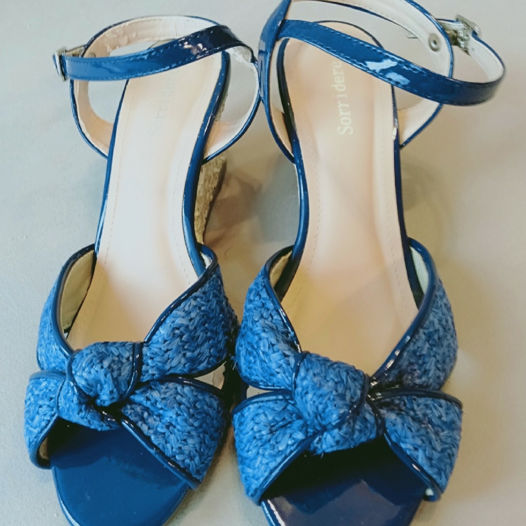 サンダル　ブルー　M レディースの靴/シューズ(サンダル)の商品写真