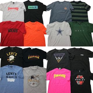 古着卸 まとめ売り ブランドMIX 半袖Tシャツ 16枚セット (メンズ M /L ) スラッシャー リーバイス Lee ハーレー MS9785(その他)