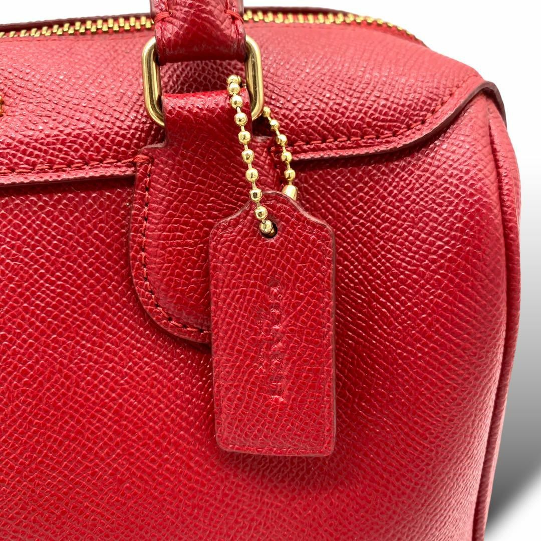COACH(コーチ)の美品 コーチ レザー 2WAY ショルダーバッグ ミニベネット ロゴ金具 赤 レディースのバッグ(ショルダーバッグ)の商品写真