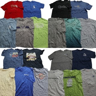 古着卸 まとめ売り カラーmix プリント 半袖Tシャツ 20枚セット (メンズ L ) 無地 ワンポイント MS9802(その他)