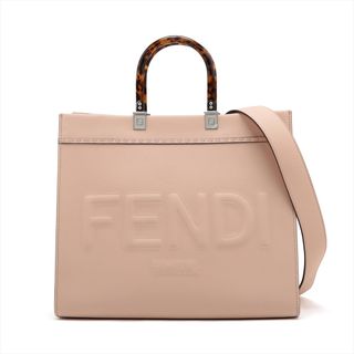 FENDI - フェンディ サンシャイン レザー  ピンクベージュ レディース トートバッ