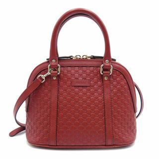 グッチ(Gucci)のグッチ バッグ GUCCI レザー マイクログッチシマ 2WAY ハンドバッグ ショルダーバッグ レッド レディース 449654 06313(ショルダーバッグ)