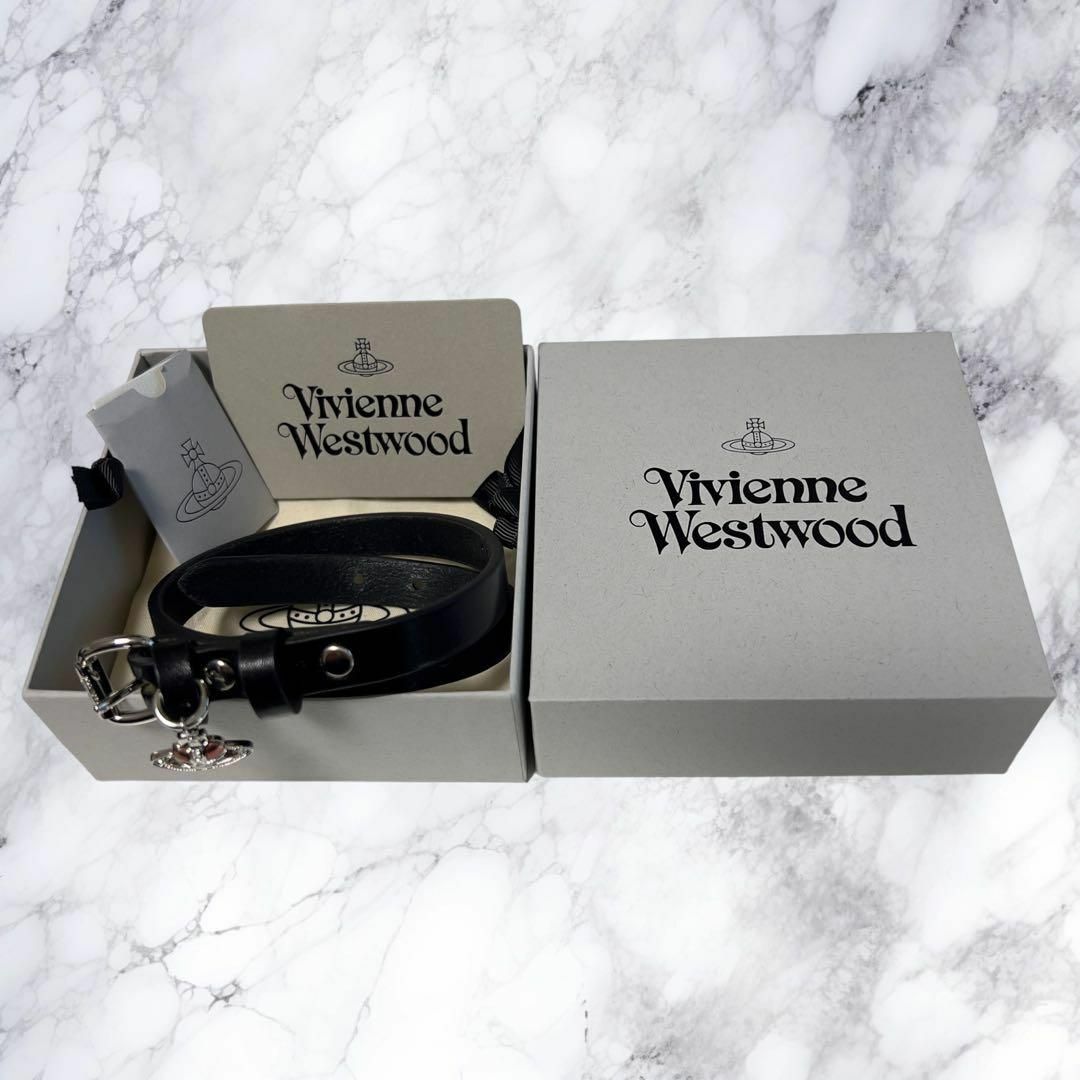 Vivienne Westwood(ヴィヴィアンウエストウッド)の新品極希少 ヴィヴィアンウエストウッド レザー チョーカー ブレスレット ピンク レディースのアクセサリー(ネックレス)の商品写真