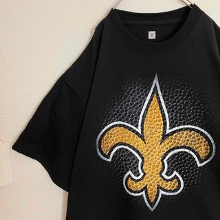 超オーバーサイズNFLニューオーリンズセインツTシャツビッグロゴTEE黒tシャツ(Tシャツ/カットソー(半袖/袖なし))