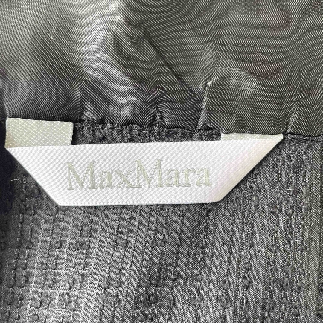 Max Mara(マックスマーラ)の【美品】マックスマーラ　スタンドカラーチェックジャケット　比翼 レディースのジャケット/アウター(その他)の商品写真
