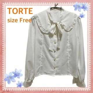 トルテ(TORTE)の【8日出品の日セール】トルテ　リボンブラウス(Tシャツ(長袖/七分))