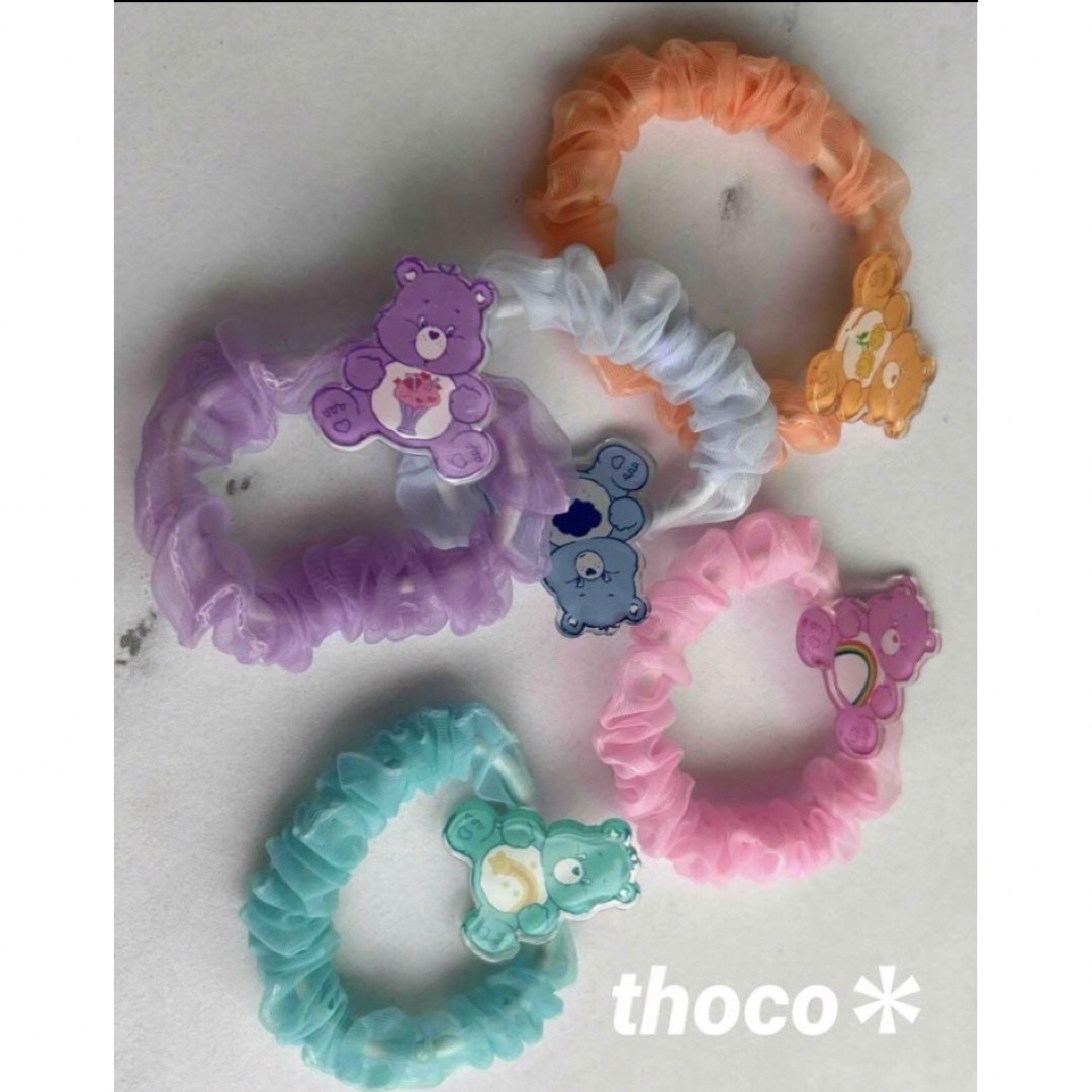 CareBears(ケアベア)の＊ ケアベアの可愛いシュシュの髪飾り 5点セット ＊ レディースのヘアアクセサリー(ヘアゴム/シュシュ)の商品写真