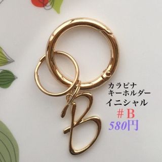 カラビナイニシャルキーホルダー　ハンドメイド　(キーホルダー)