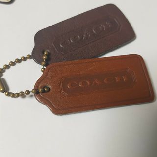 中古 COACH チャーム 茶色 ブラウン タグ キーホルダー コーチ(キーホルダー)