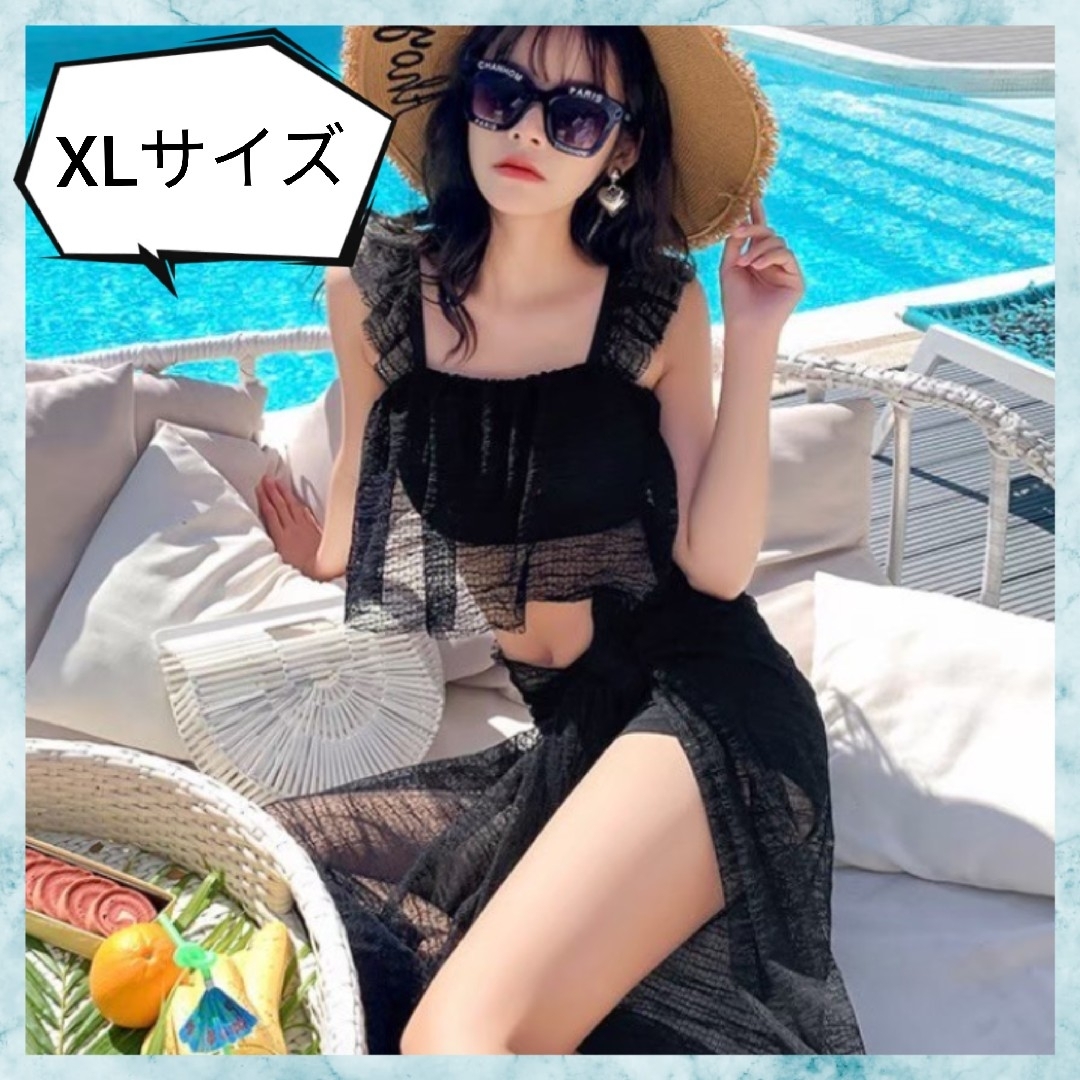 XL　【3点セット】水着　ビキニ　パレオ　セパレート　リゾート レディースの水着/浴衣(水着)の商品写真