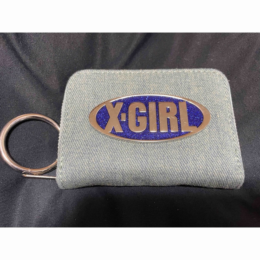 X-girl(エックスガール)のX-girl グリッターオーバルロゴ コインアンドカードケース  レディースのファッション小物(財布)の商品写真