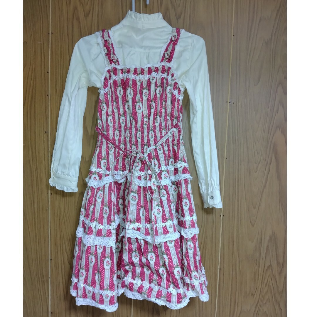 ロリータ ワンピース ジャンパースカート JSK 薔薇 ロリィタ レディースのワンピース(ひざ丈ワンピース)の商品写真
