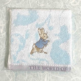 PETER RABBIT（TM） - ピーターラビット タオルハンカチ 刺繍 ブルー