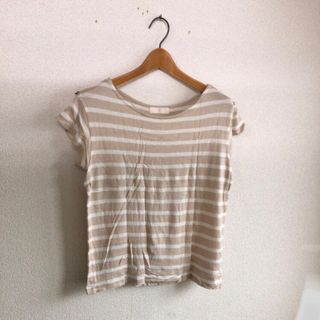 LE SOUK♡シンプルボーダーカットソー♡ベージュ38サイズ♡上品感♡ルスーク