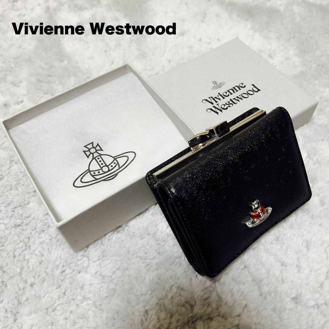 Vivienne Westwood(ヴィヴィアンウエストウッド)のvivienne westwood ディアマンテ オーブ 口金 三つ折り財布 レディースのファッション小物(財布)の商品写真
